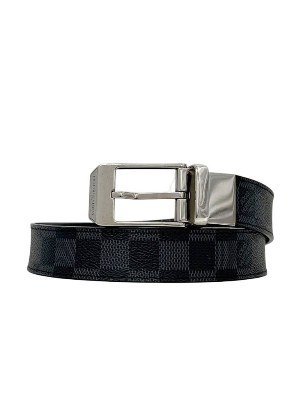 Louis Vuitton Belt Ceinture Seattle Black Gray Damier Graphite Waist 99 30